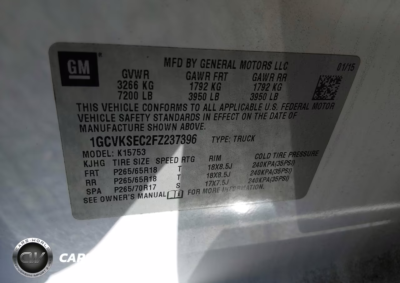 2015 Chevrolet Silverado 1500 1Lz VIN:1GCVKSEC2FZ237396 - 9