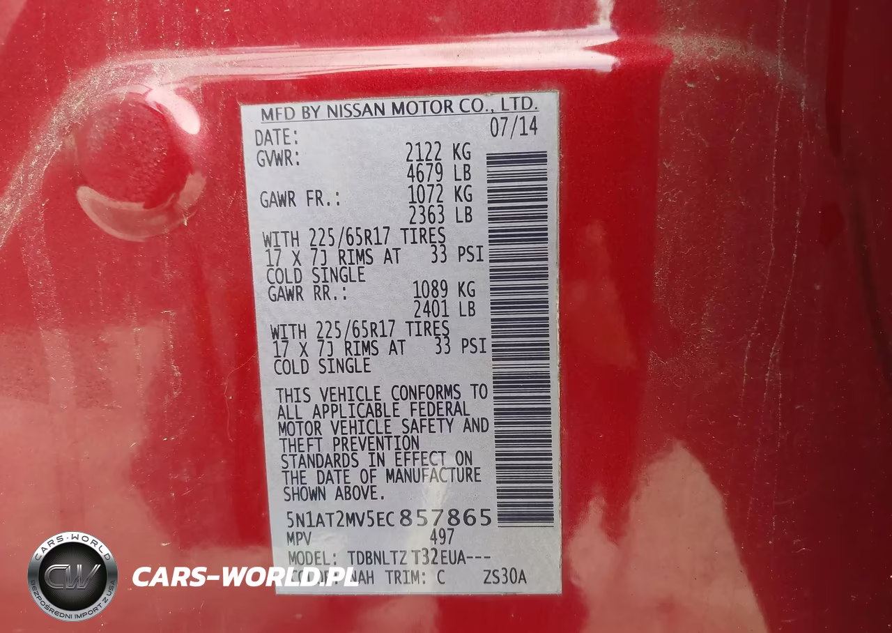 2014 Nissan Rogue Sv VIN:5N1AT2MV5EC857865 - 9