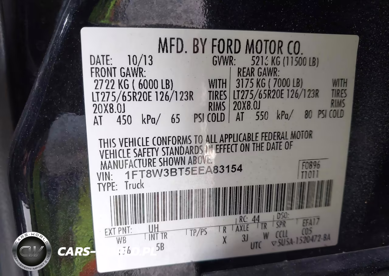 2014 Ford F-350 Lariat VIN:1FT8W3BT5EEA83154 - 8
