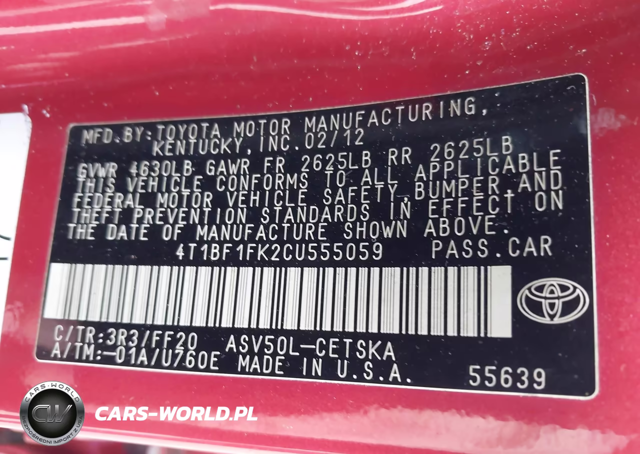 2012 Toyota Camry Se VIN:4T1BF1FK2CU555059 - 9