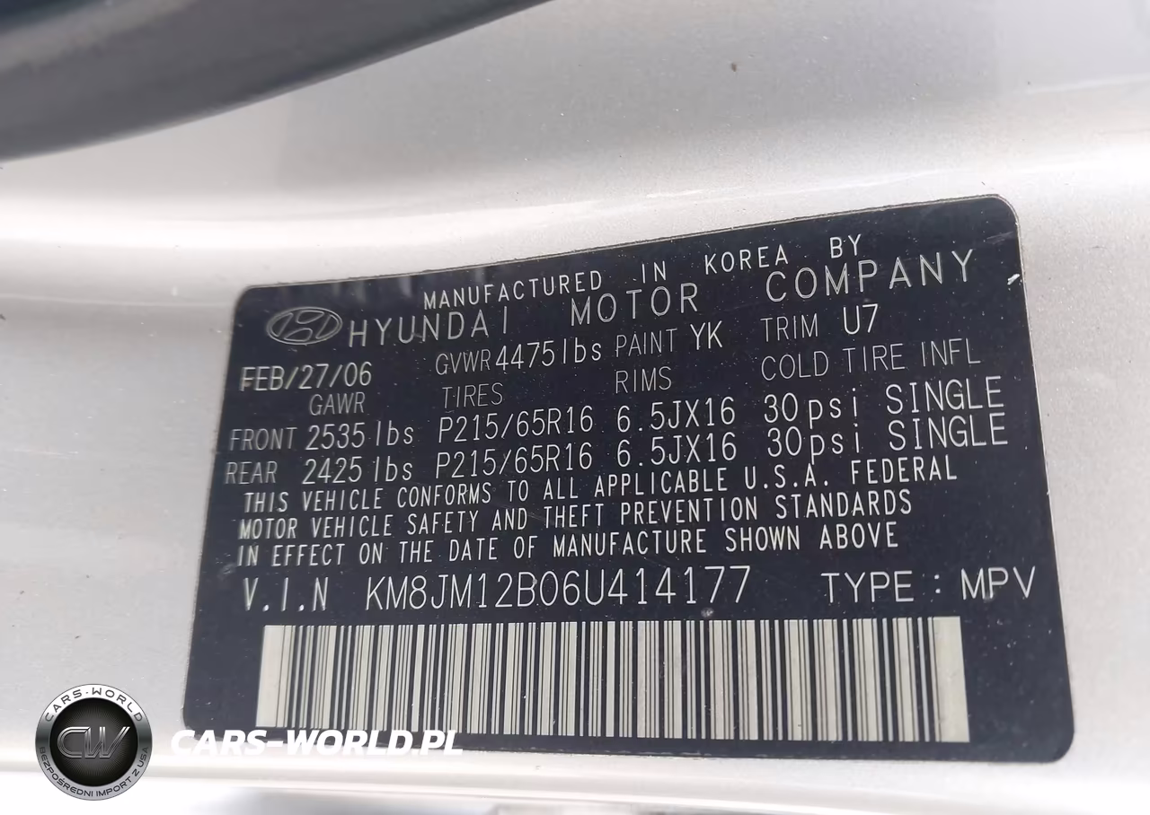 2006 Hyundai Tucson Gl VIN:KM8JM12B06U414177 - 9