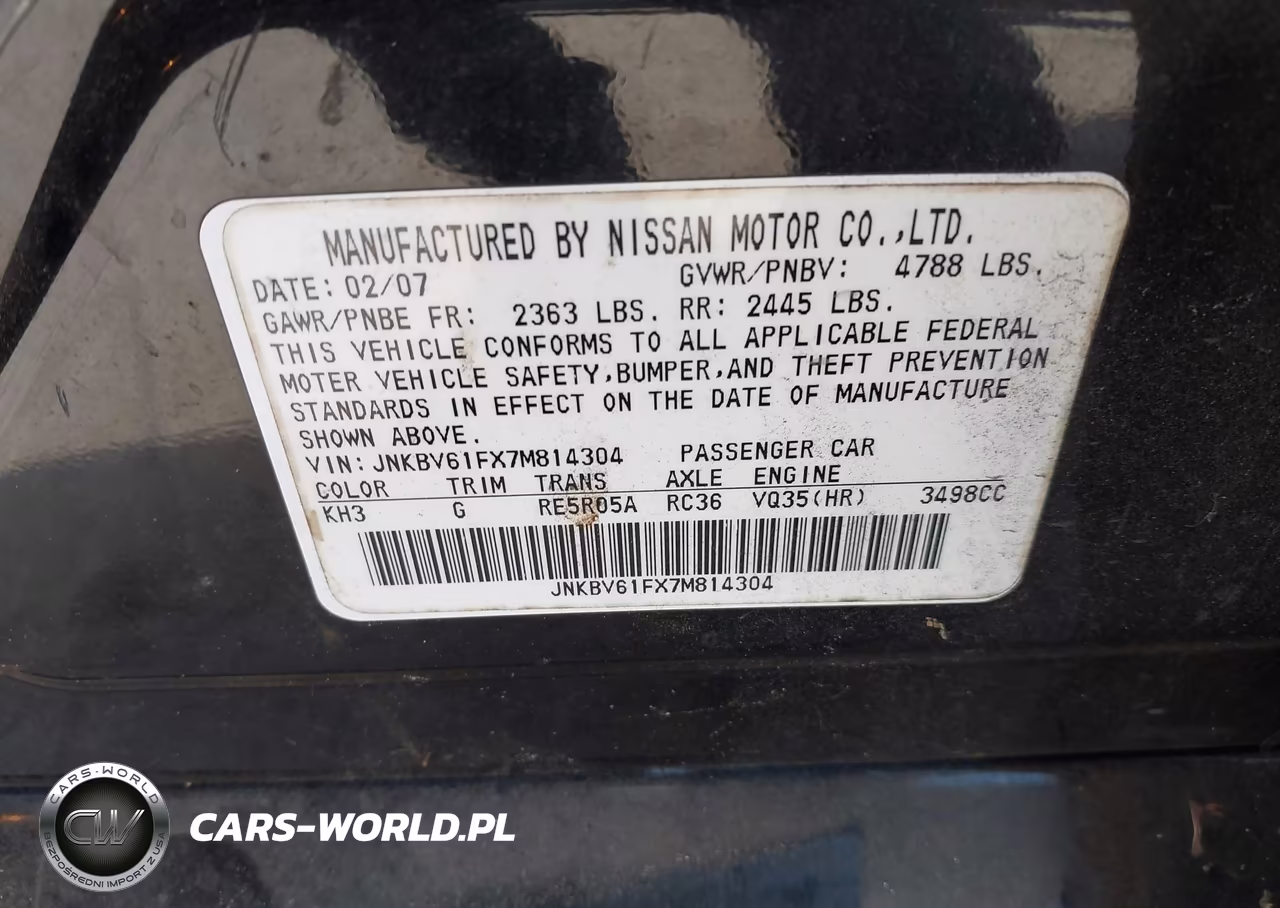 2007 Infiniti G35 G35X VIN:JNKBV61FX7M814304 - 9