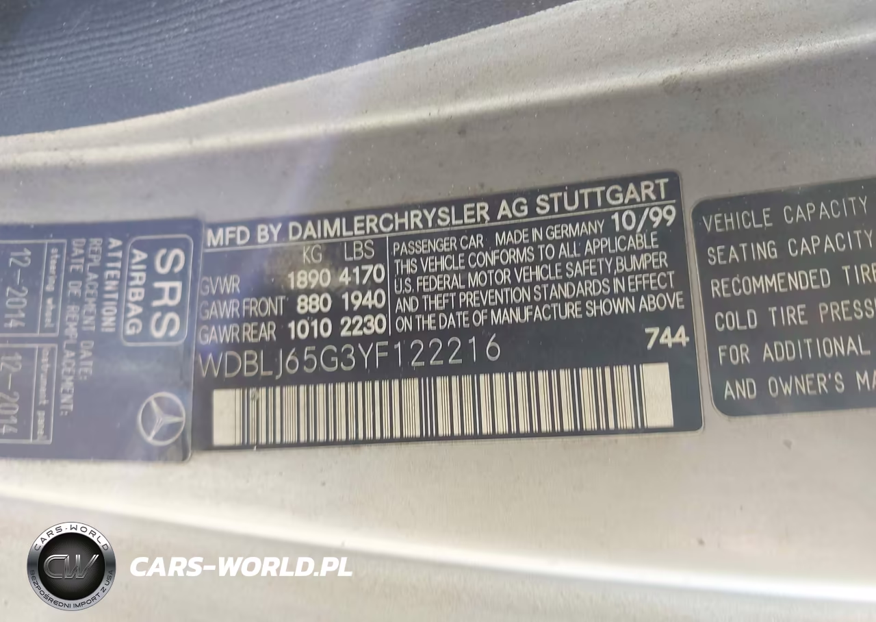 2000 Mercedes-Benz Clk 320 VIN:WDBLJ65G3YF122216 - 9