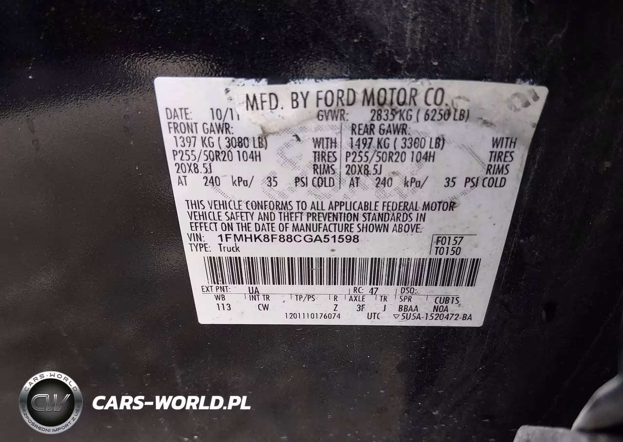 2012 Ford Explorer Limited VIN:1FMHK8F88CGA51598 - 9