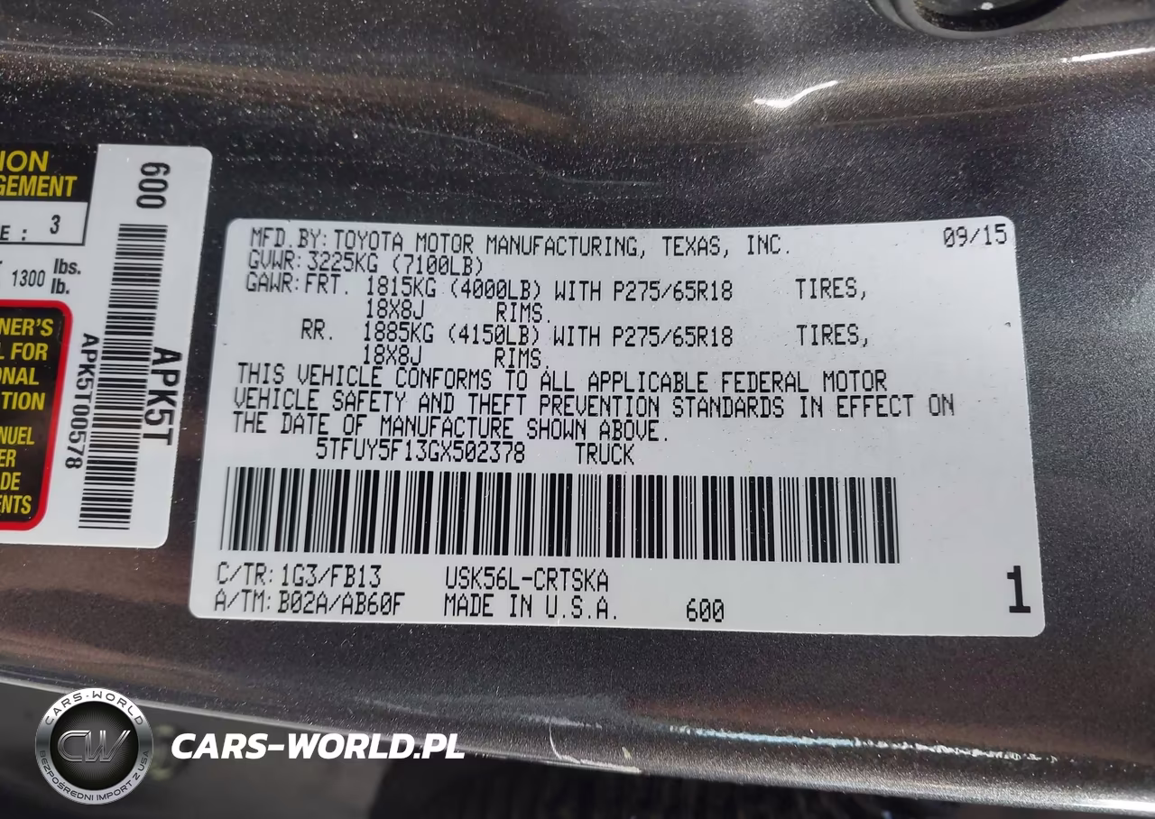 2016 Toyota Tundra 4Wd Truck Sr5 VIN:5TFUY5F13GX502378 - 9