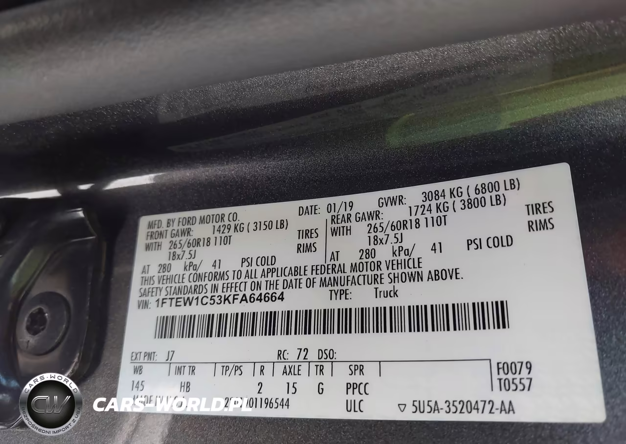 2019 Ford F-150 Lariat VIN:1FTEW1C53KFA64664 - 9