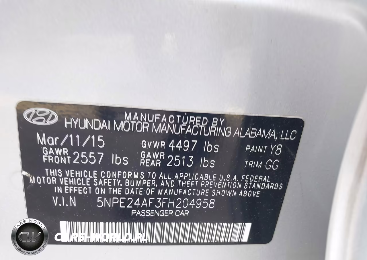 2015 Hyundai Sonata Se VIN:5NPE24AF3FH204958 - 9