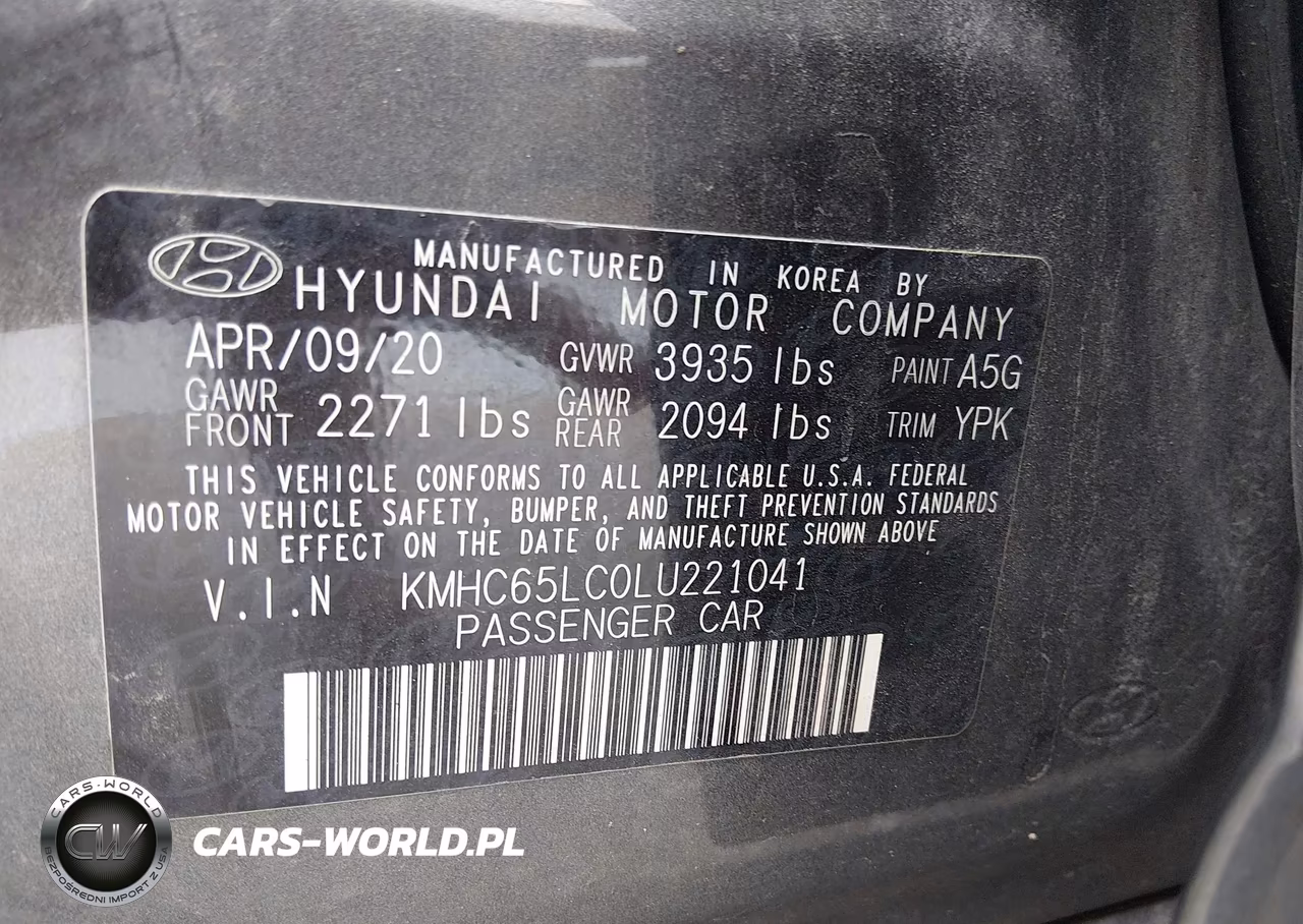 2020 Hyundai Ioniq Hybrid Blue VIN:KMHC65LC0LU221041 - 9