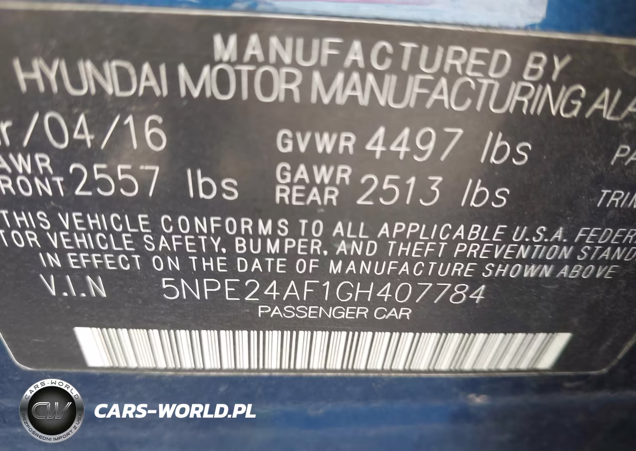 2016 Hyundai Sonata Se VIN:5NPE24AF1GH407784 - 9