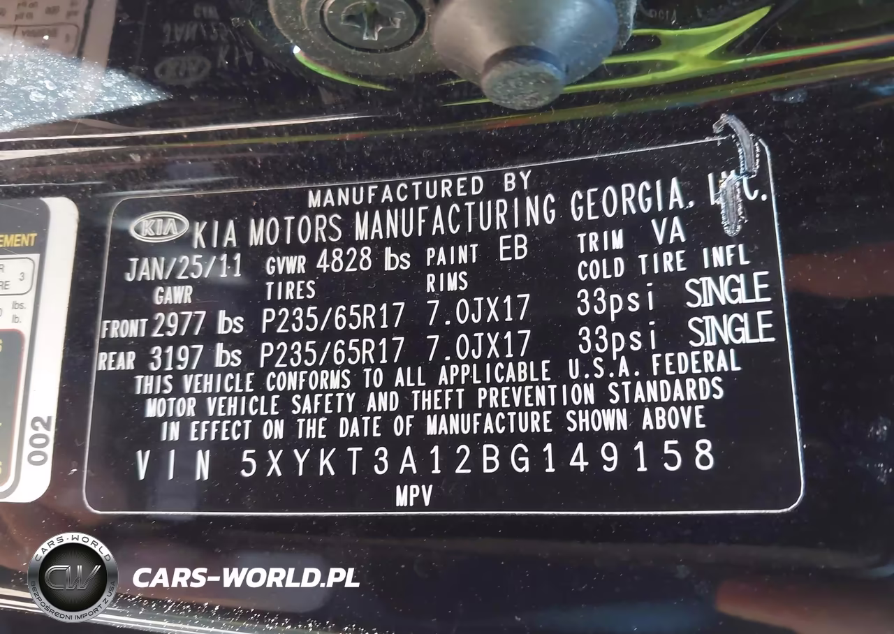 2011 Kia Sorento Lx VIN:5XYKT3A12BG149158 - 9