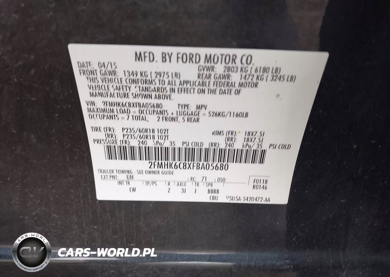 2015 Ford Flex Sel VIN:2FMHK6C8XFBA05680 - 9