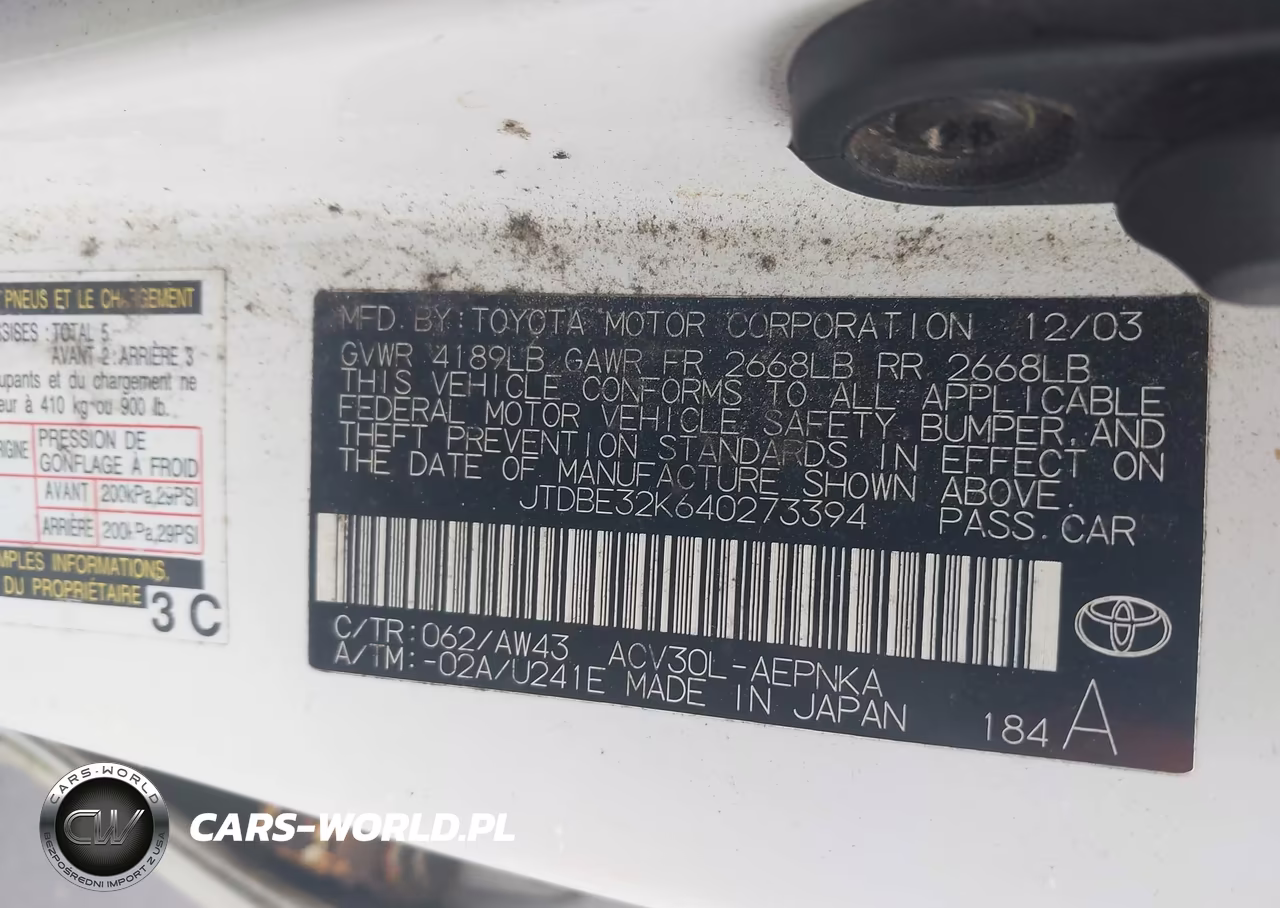 2004 Toyota Camry Le VIN:JTDBE32K640273394 - 9