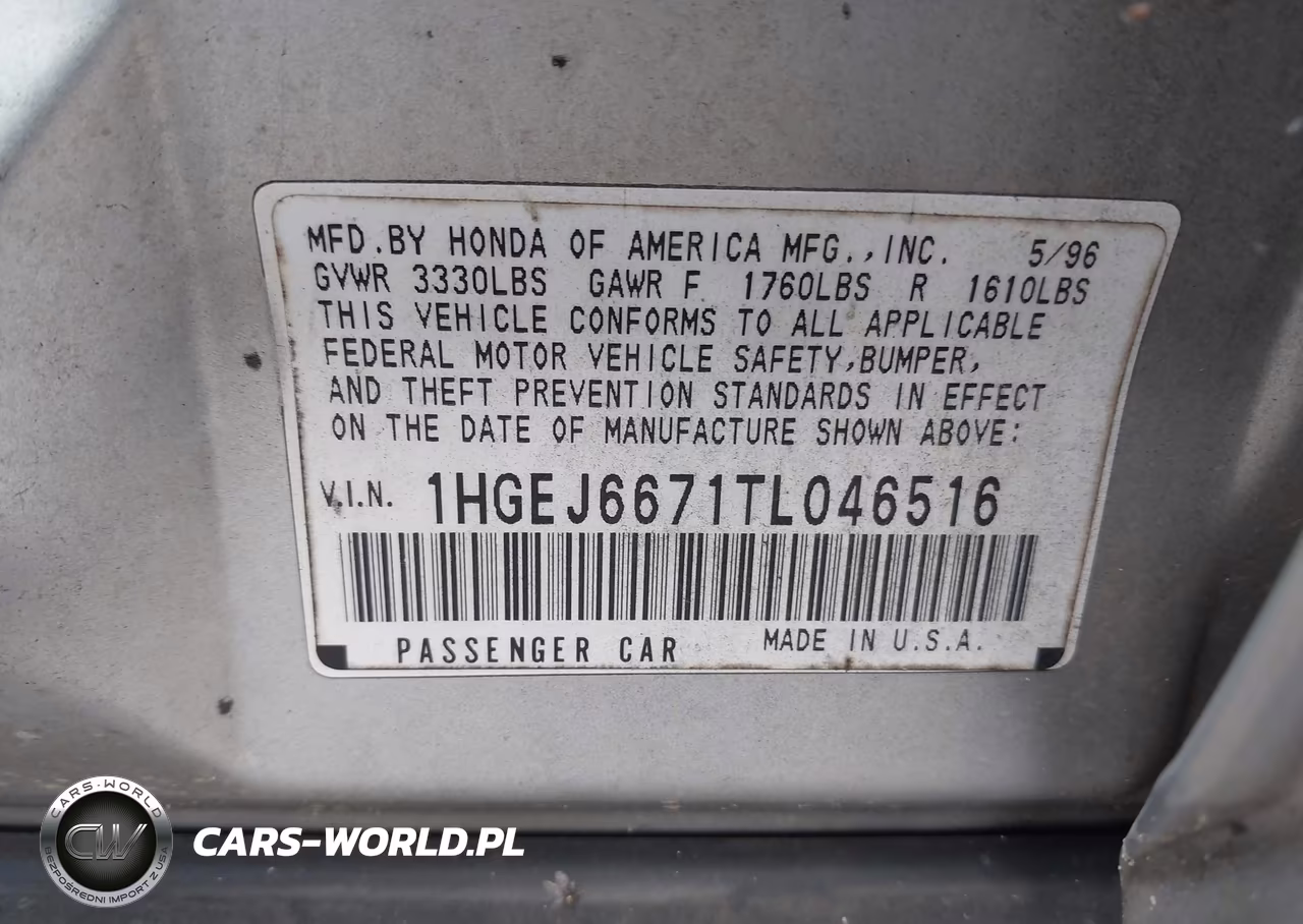1996 Honda Civic Lx VIN:1HGEJ6671TL046516 - 9
