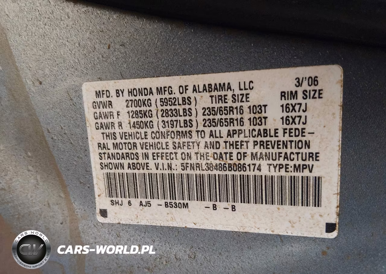 2006 Honda Odyssey Ex VIN:5FNRL38486B086174 - 9