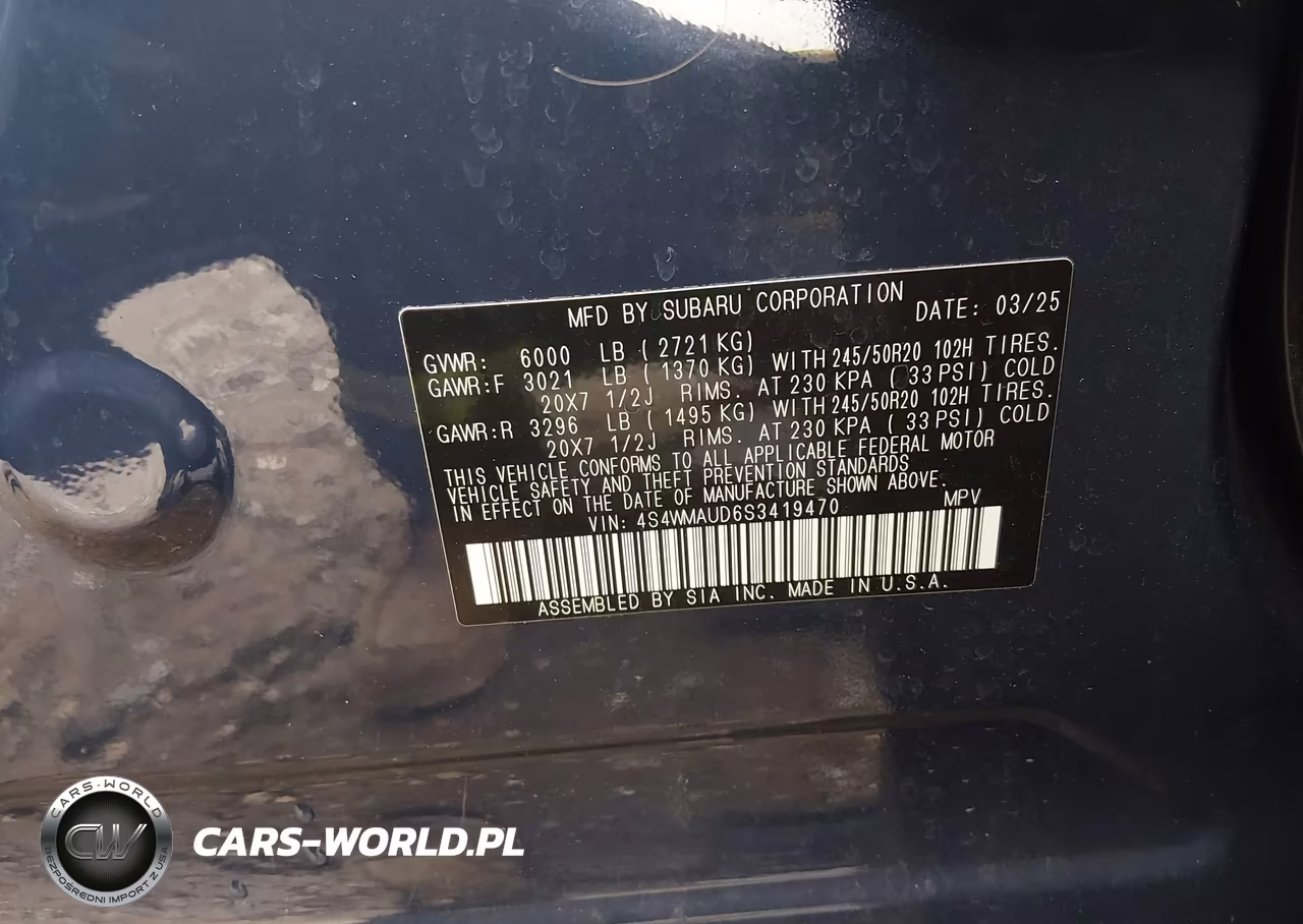 2025 Subaru Ascent Touring 7-Passenger VIN:4S4WMAUD6S3419470 - 9