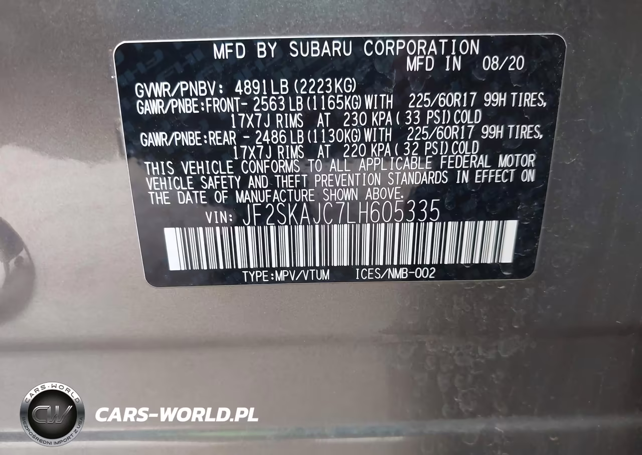 2020 Subaru Forester Premium VIN:JF2SKAJC7LH605335 - 9