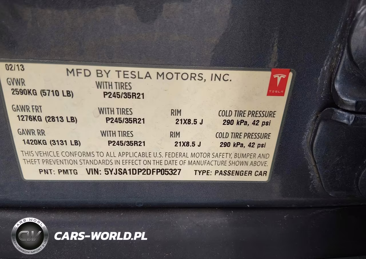 2013 Tesla Model S Performance VIN:5YJSA1DP2DFP05327 - 9
