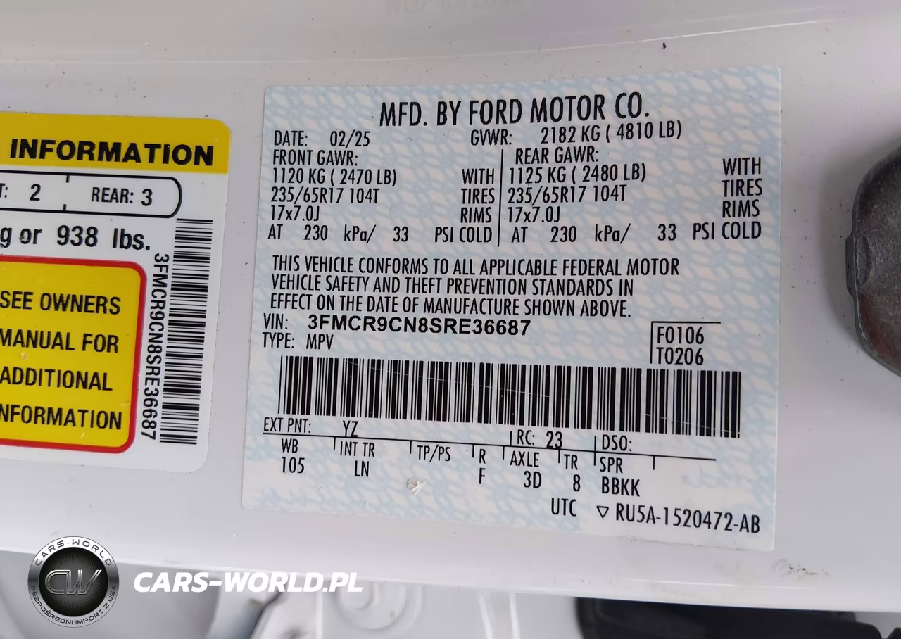2025 Ford Bronco Sport Outer Banks VIN:3FMCR9CN8SRE36687 - 9