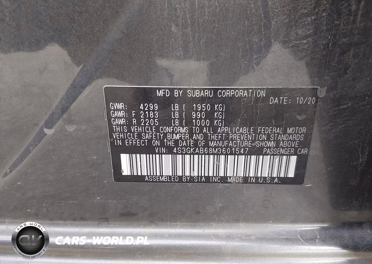 2021 Subaru Impreza VIN:4S3GKAB68M3601547 - 9