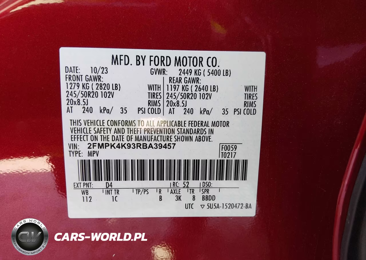 2024 Ford Edge Titanium VIN:2FMPK4K93RBA39457 - 9