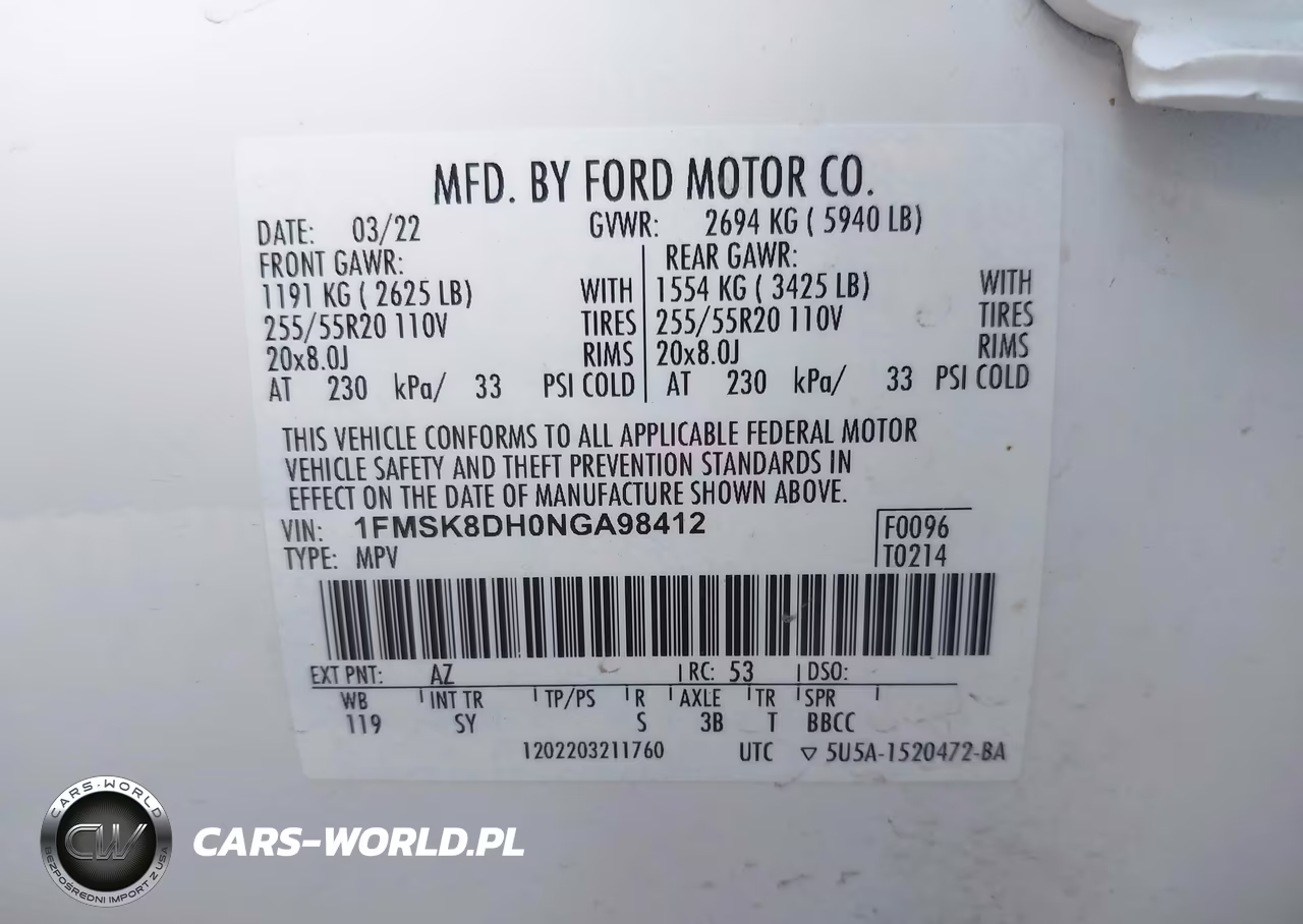 2022 Ford Explorer Xlt VIN:1FMSK8DH0NGA98412 - 9