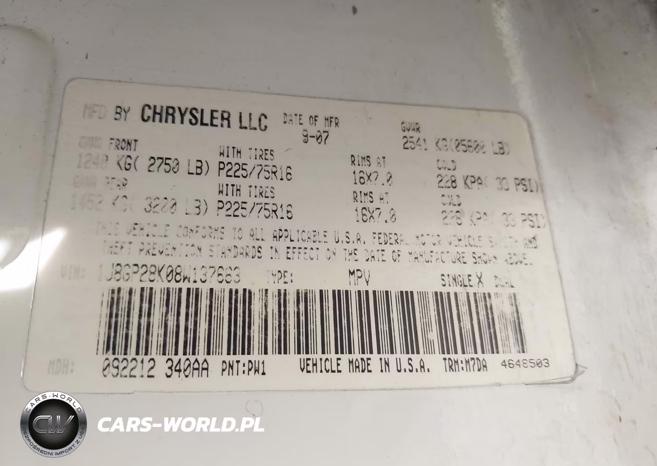 2008 Jeep Liberty Sport VIN:1J8GP28K08W137663 - 9