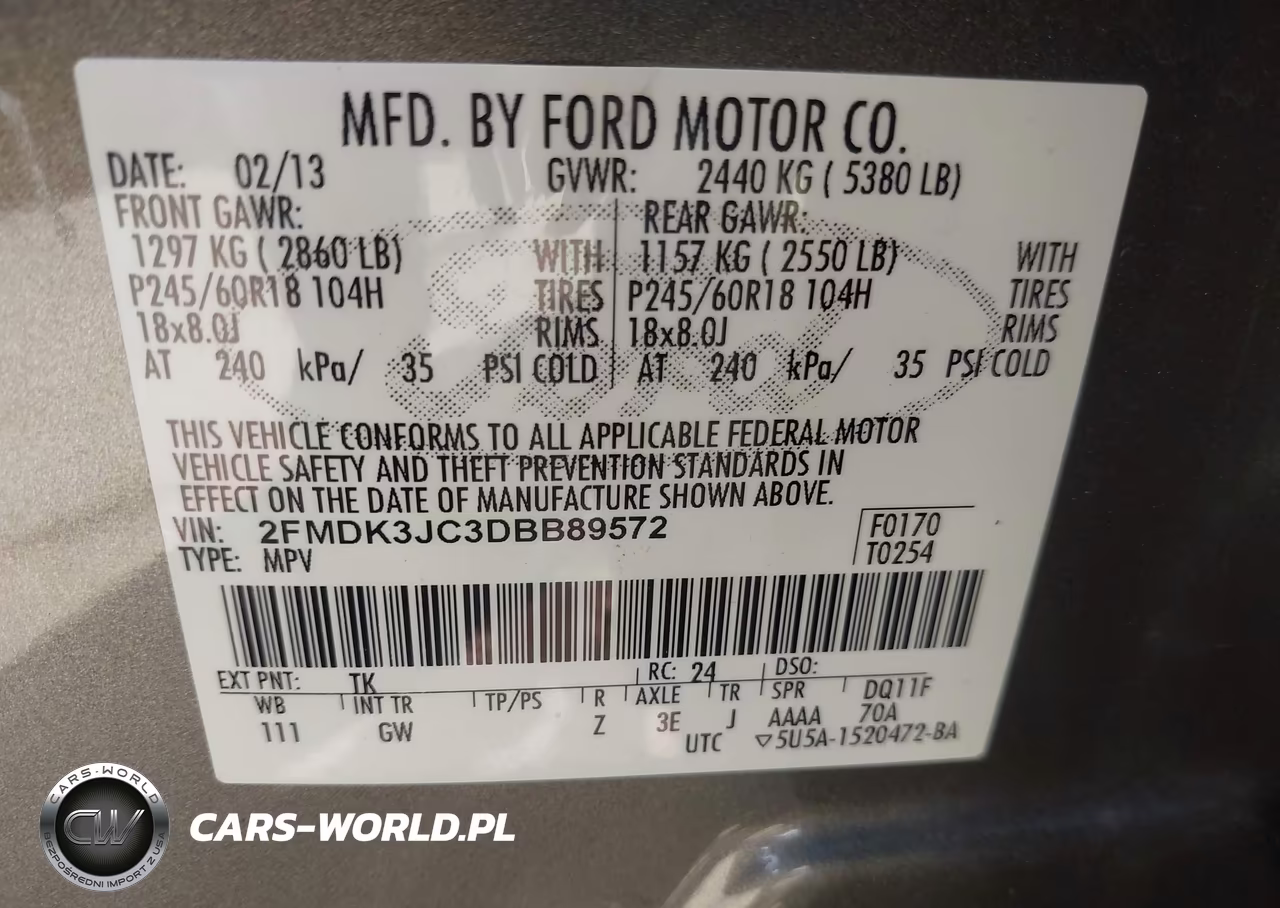 2013 Ford Edge Sel VIN:2FMDK3JC3DBB89572 - 9