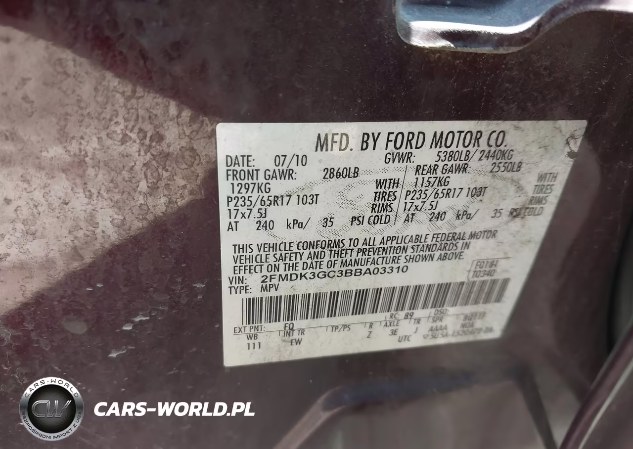 2011 Ford Edge Se VIN:2FMDK3GC3BBA03310 - 9