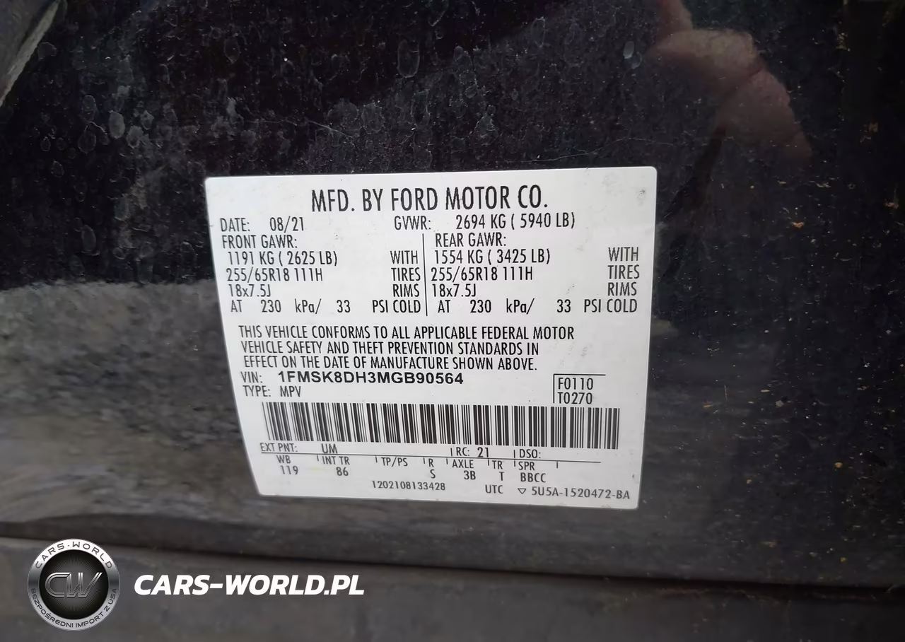 2021 Ford Explorer Xlt VIN:1FMSK8DH3MGB90564 - 9