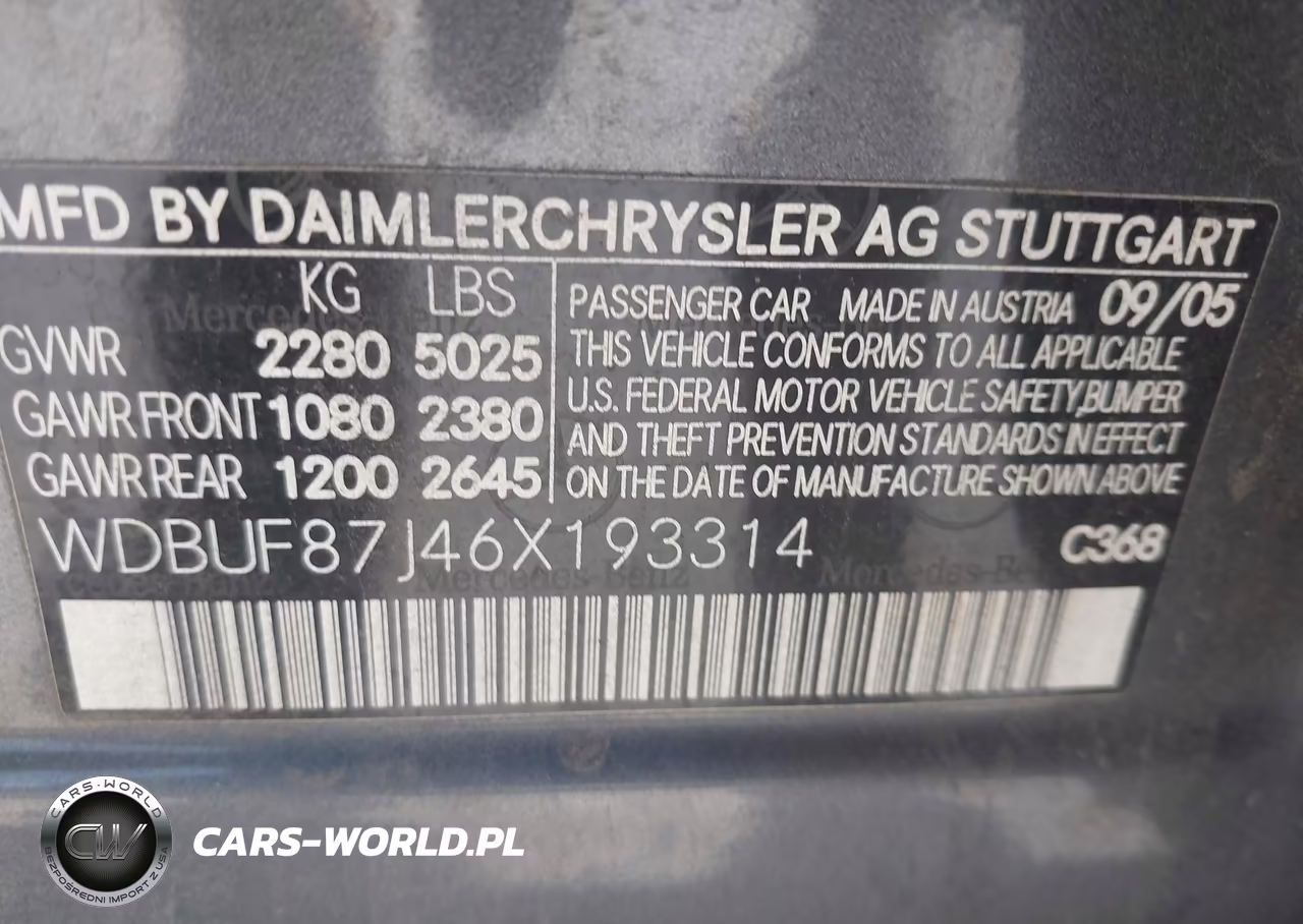 2006 Mercedes-Benz E-Class 3.5L VIN:WDBUF87J46X193314 - 9