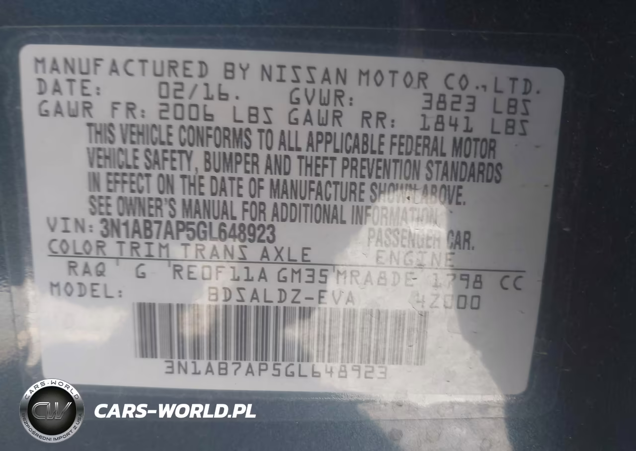 2016 Nissan Sentra Sv VIN:3N1AB7AP5GL648923 - 9
