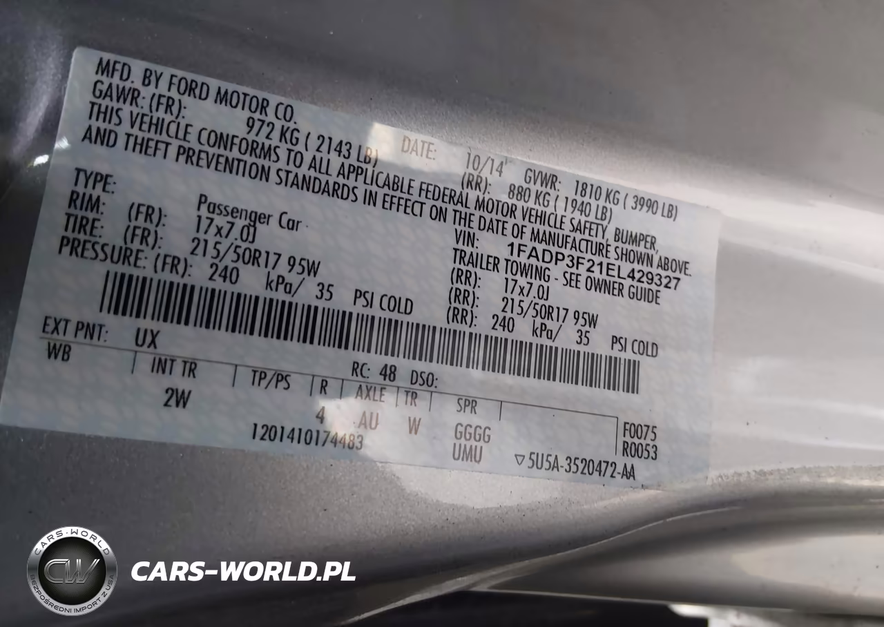 2014 Ford Focus Se VIN:1FADP3F21EL429327 - 9