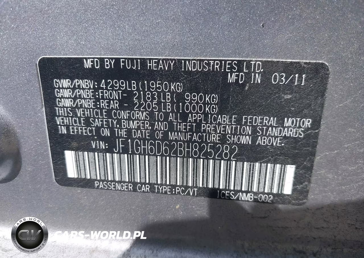 2011 Subaru Impreza Outback Sport VIN:JF1GH6D62BH825282 - 9