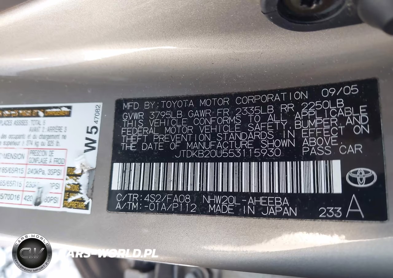 2005 Toyota Prius VIN:JTDKB20U553115930 - 9