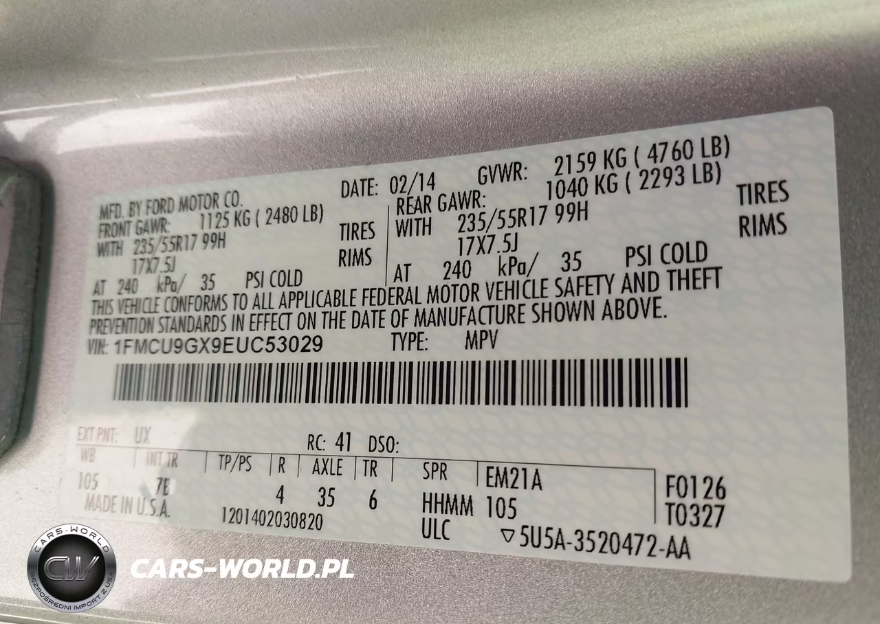 2014 Ford Escape Se VIN:1FMCU9GX9EUC53029 - 9