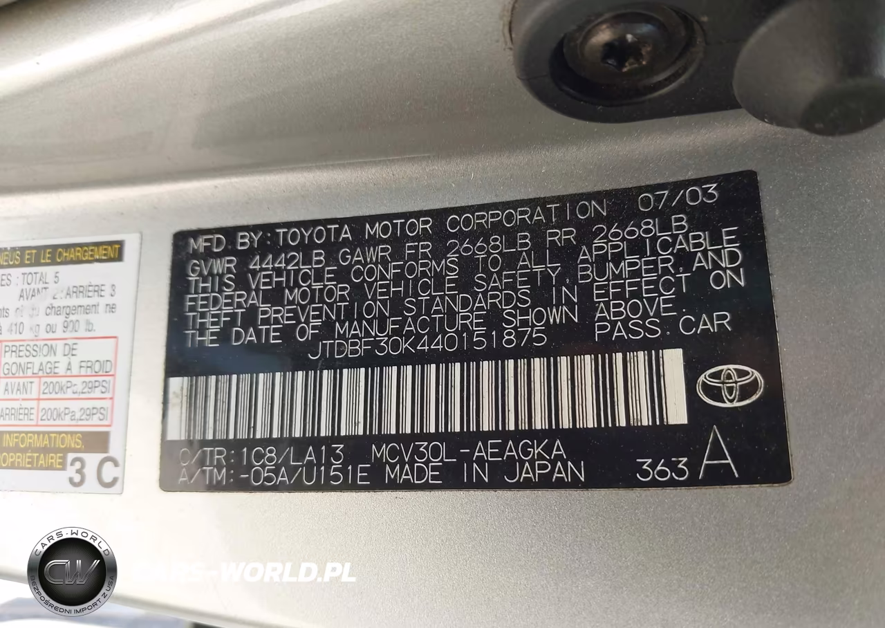 2004 Toyota Camry Xle V6 VIN:JTDBF30K440151875 - 9