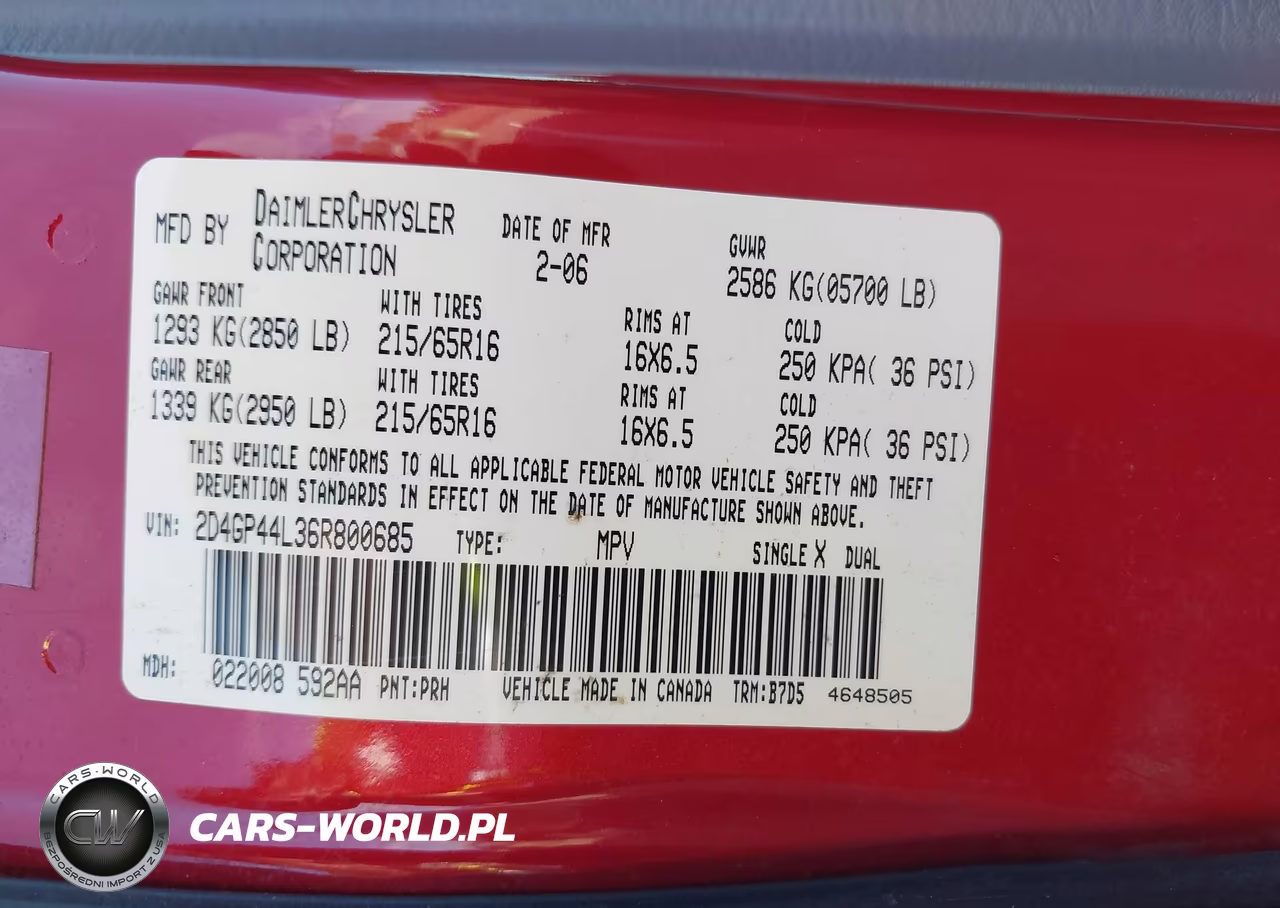 2006 Dodge Grand Caravan Sxt VIN:2D4GP44L36R800685 - 9