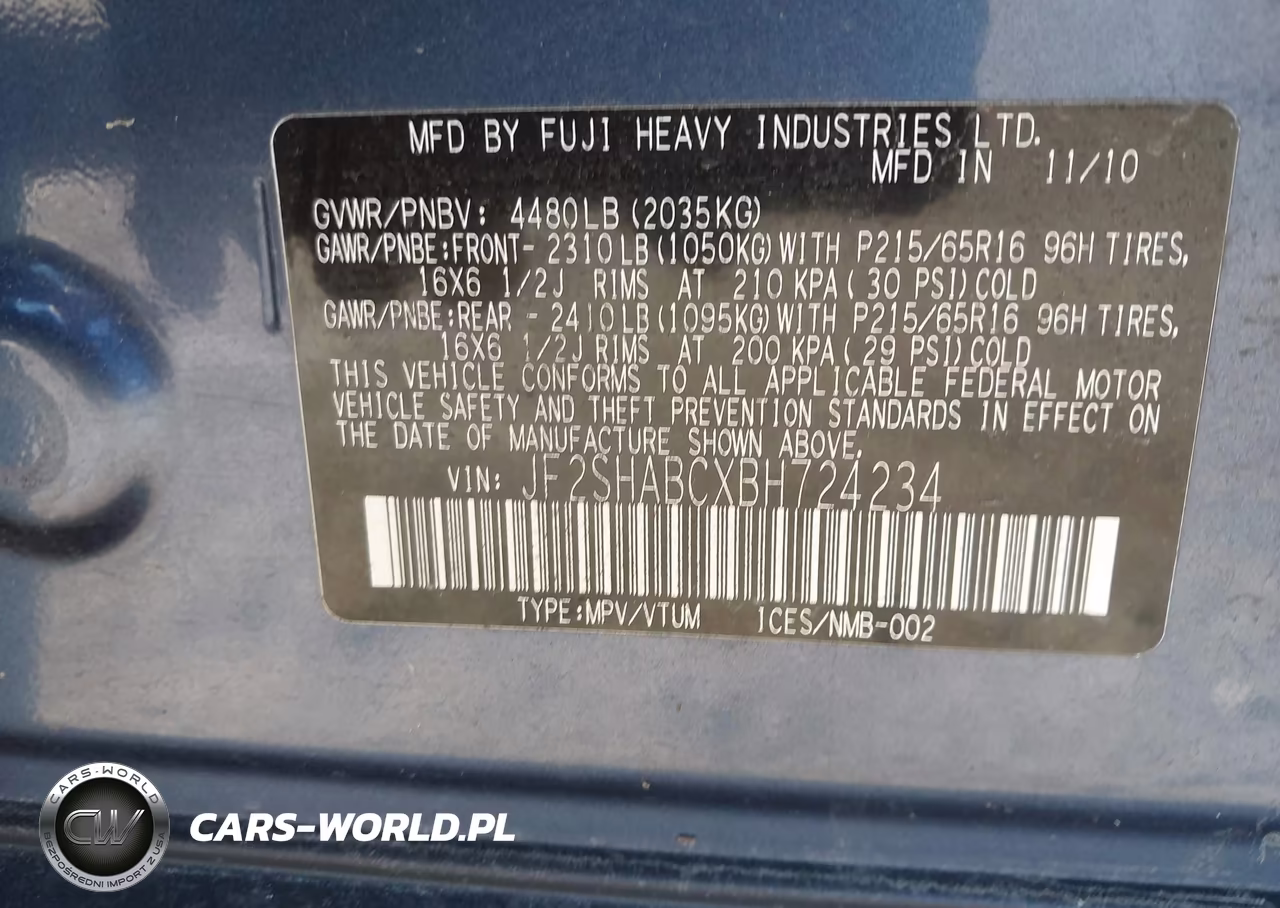 2011 Subaru Forester 2.5X VIN:JF2SHABCXBH724234 - 9