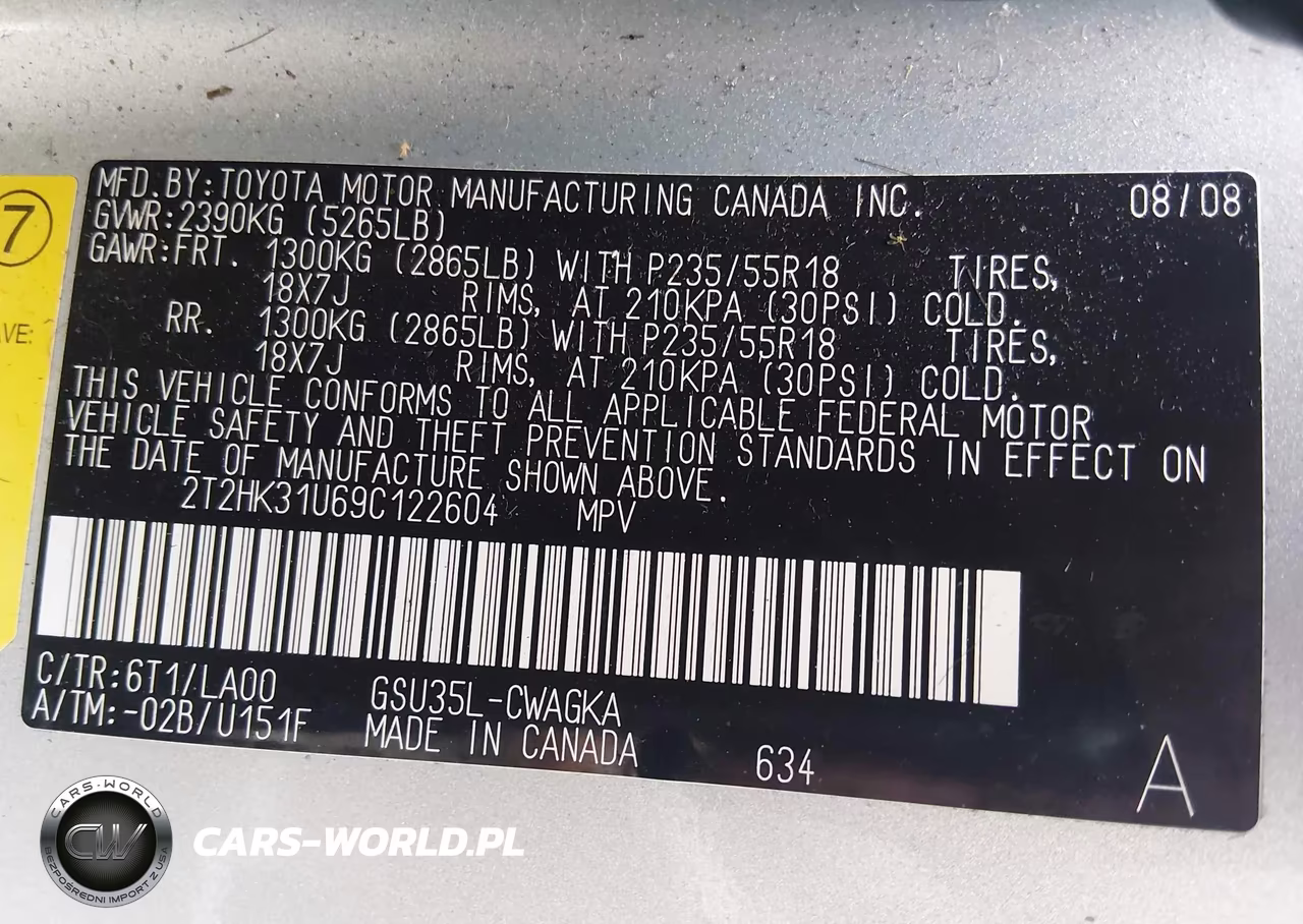 2009 Lexus Rx 350 VIN:2T2HK31U69C122604 - 9