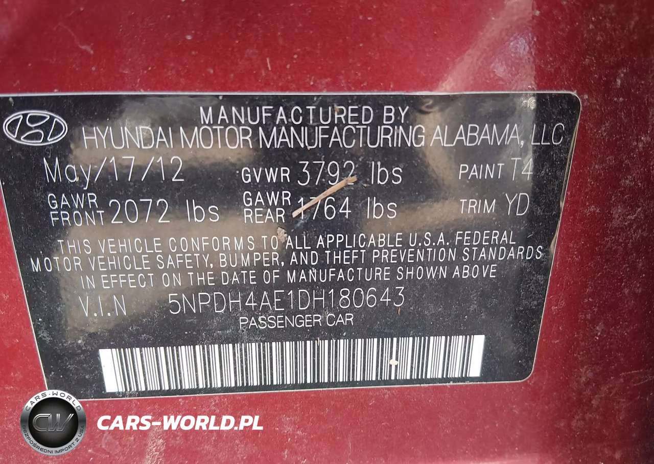 2013 Hyundai Elantra Limited VIN:5NPDH4AE1DH180643 - 9