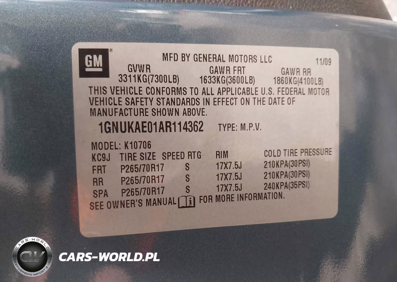 2010 Chevrolet Tahoe Ls VIN:1GNUKAE01AR114362 - 9