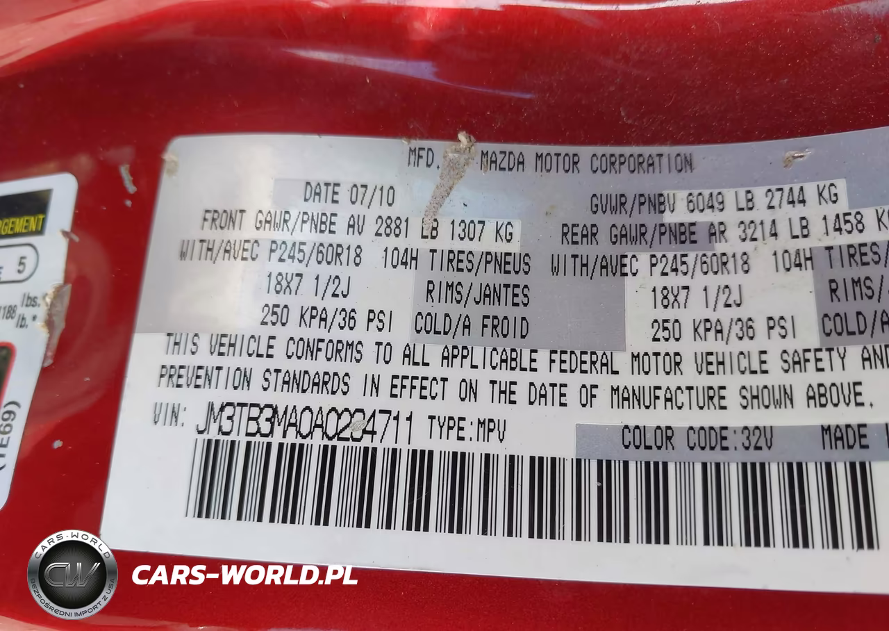 2010 Mazda Cx-9 Touring VIN:JM3TB3MA0A0234711 - 9