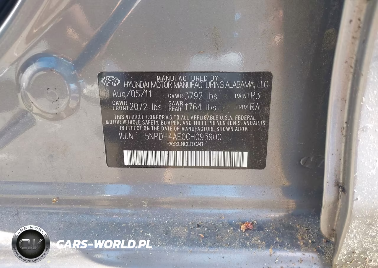 2012 Hyundai Elantra Gls Pzev VIN:5NPDH4AE0CH093900 - 9