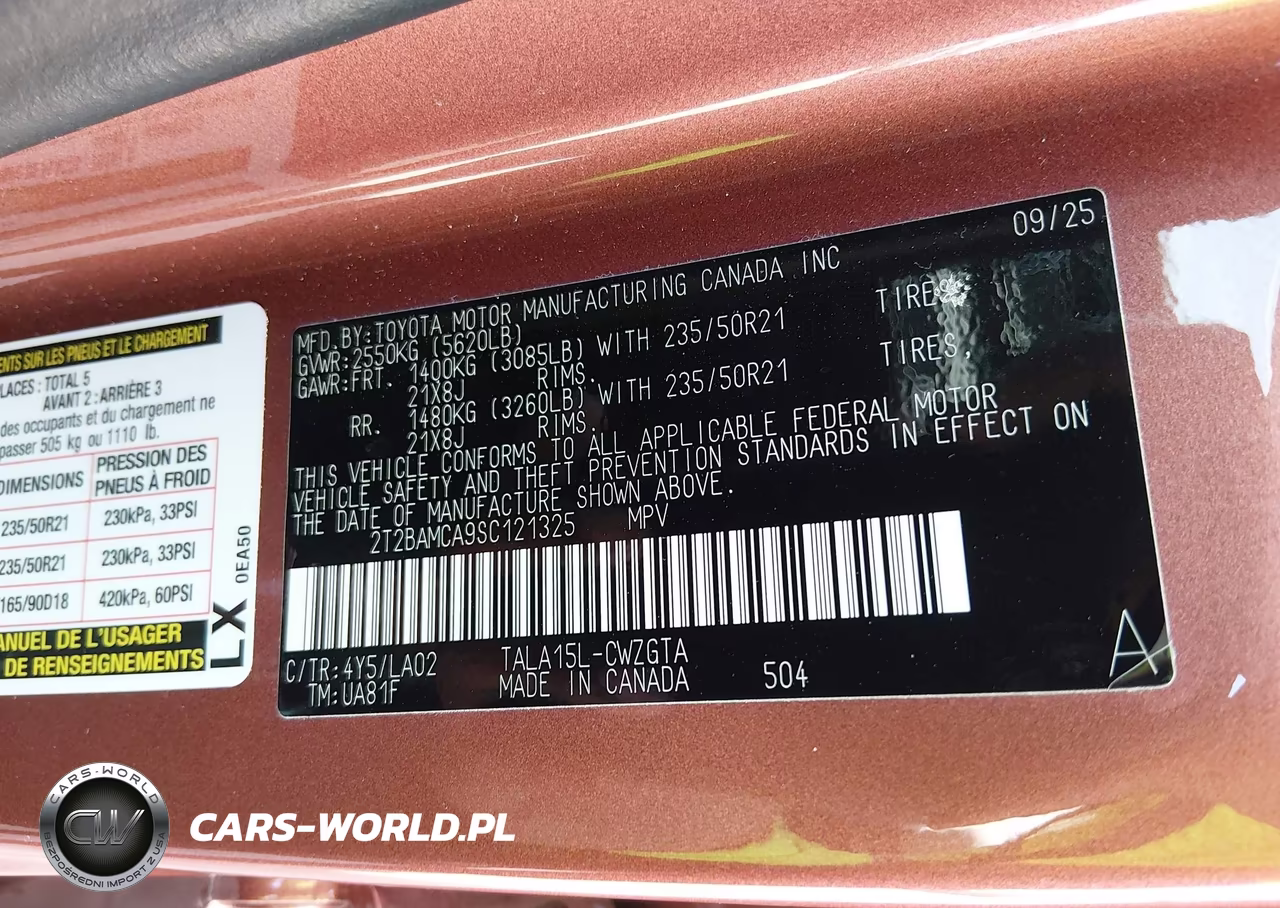 2025 Lexus Rx 350 Luxury VIN:2T2BAMCA9SC121325 - 9