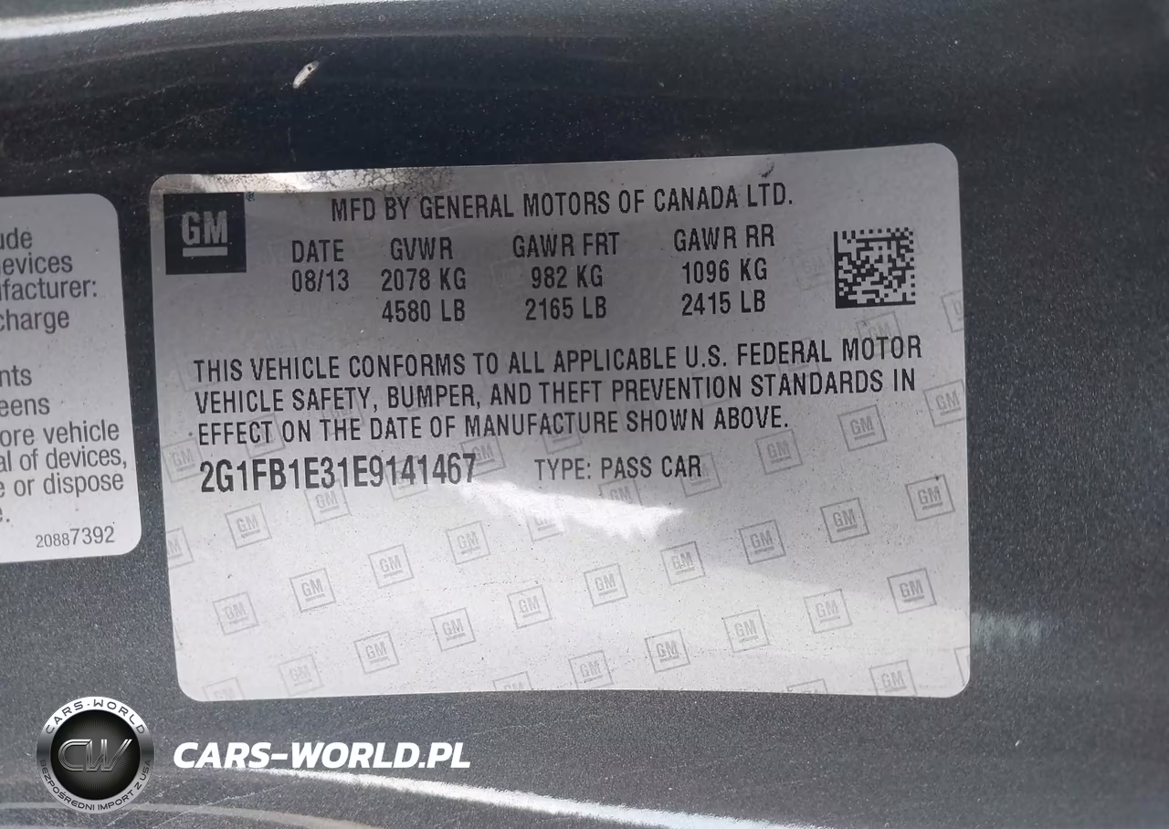 2014 Chevrolet Camaro 1Lt VIN:2G1FB1E31E9141467 - 9