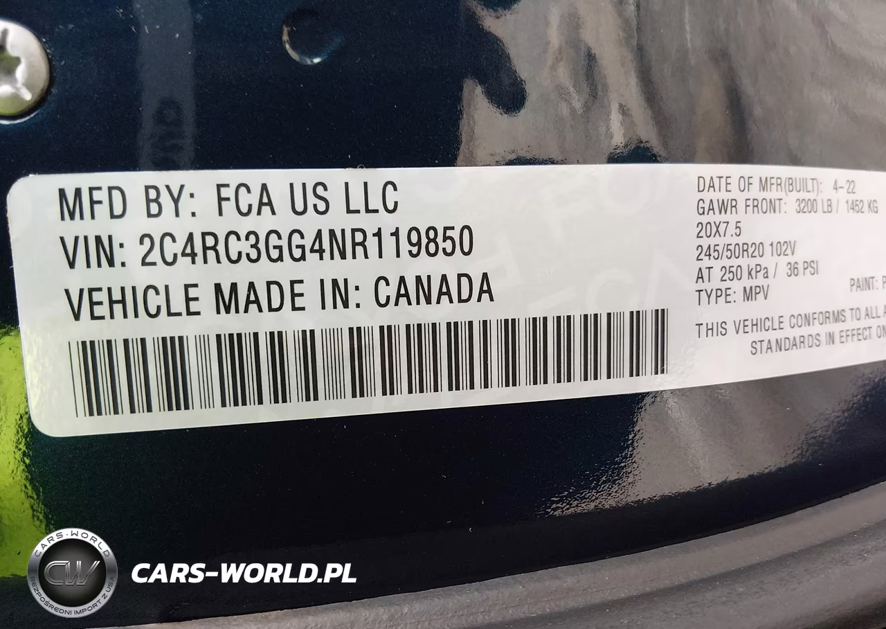 2022 Chrysler Pacifica Limited Awd VIN:2C4RC3GG4NR119850 - 9
