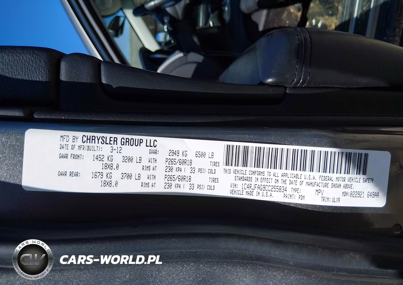 2012 Jeep Grand Cherokee Laredo VIN:1C4RJFAG9CC255834 - 9