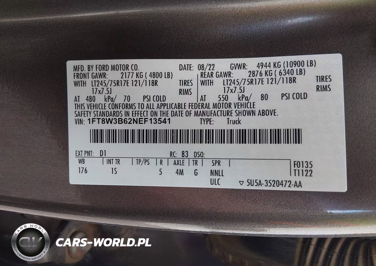 2022 Ford F-350 Xl VIN:1FT8W3B62NEF13541 - 9