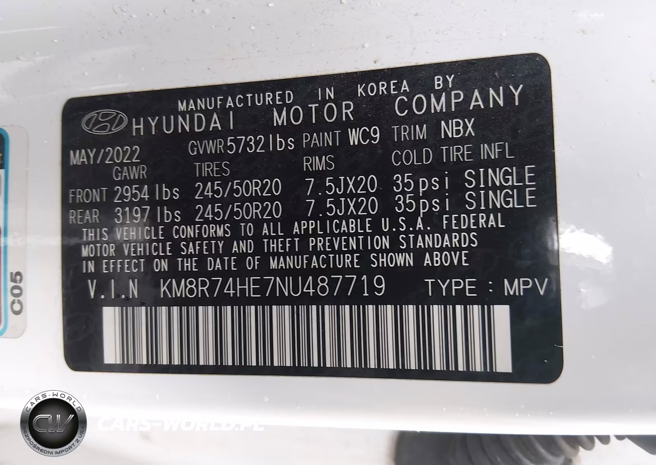 2022 Hyundai Palisade Calligraphy VIN:KM8R74HE7NU487719 - 9