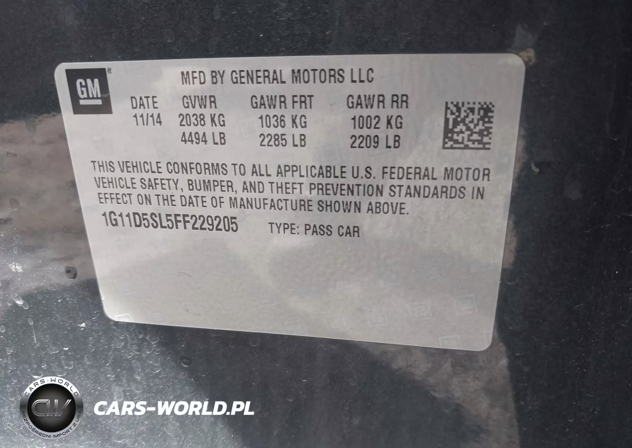 2015 Chevrolet Malibu 2Lt VIN:1G11D5SL5FF229205 - 9